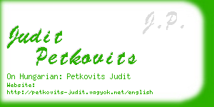 judit petkovits business card